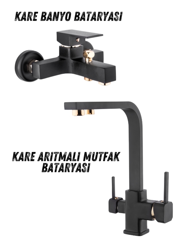 Banyo%20Bataryası%20ve%20Arıtmalı%20Mutfak%20Bataryası%20Kare%20Model%20Siyah%20Gold%20İkisi%20bir%20arada